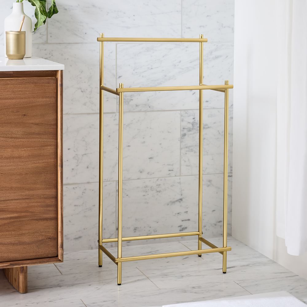 Modern Overhang Freestanding Towel Rack | West Elm