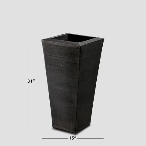 Grooved Plastic Indoor/Outdoor Planters | West Elm