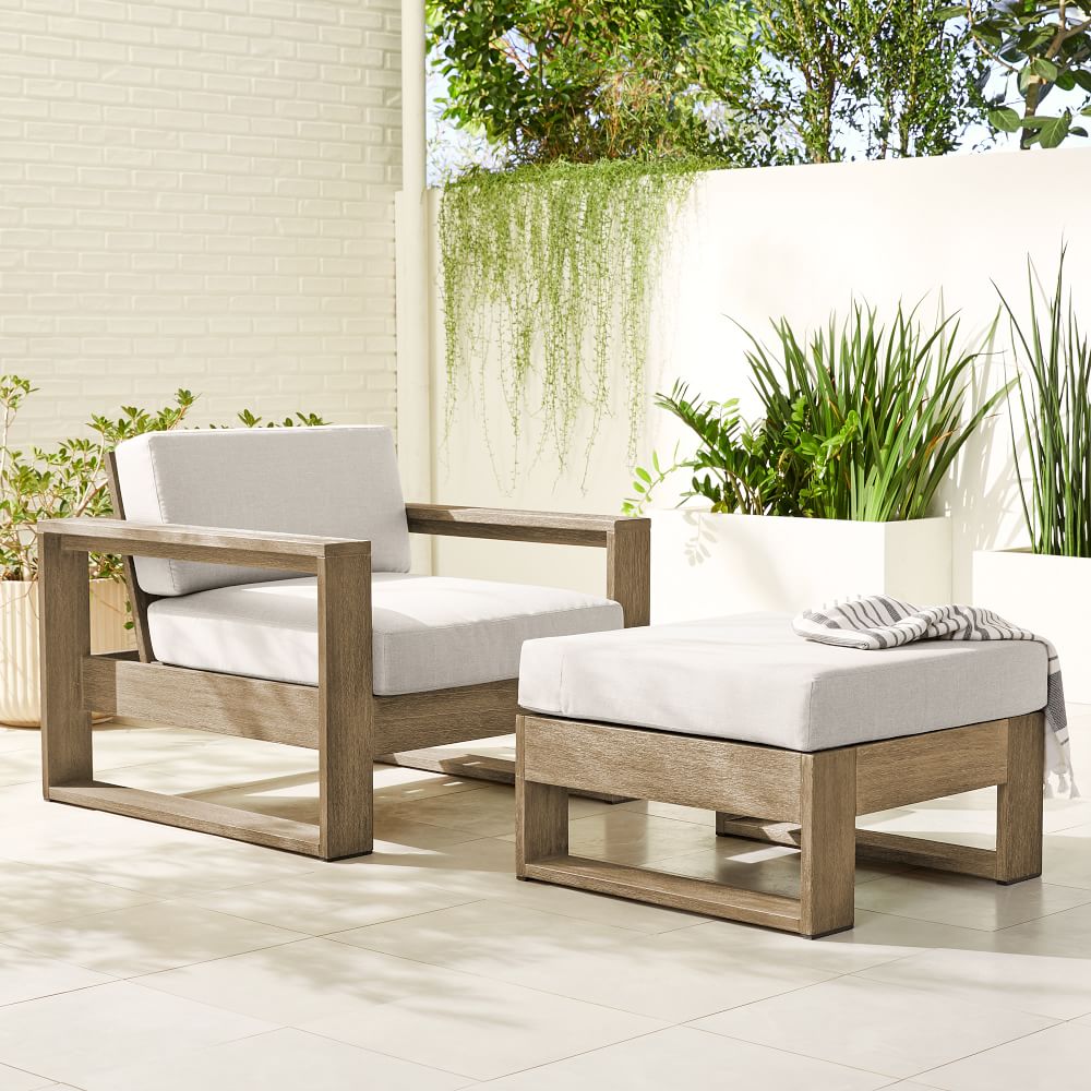 Portside Outdoor Ottoman | West Elm
