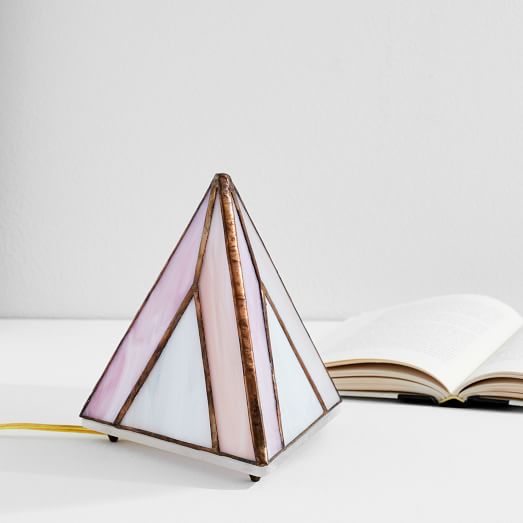 stained glass pyramid lamp