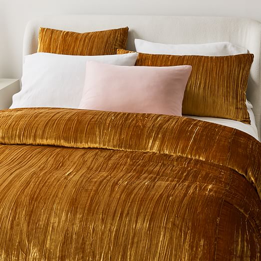 mustard velvet duvet cover