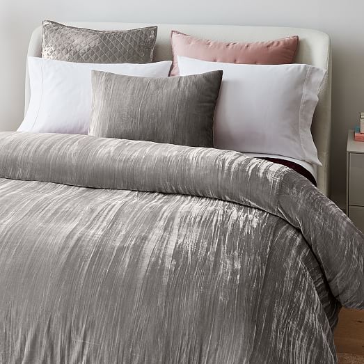 gray velvet duvet