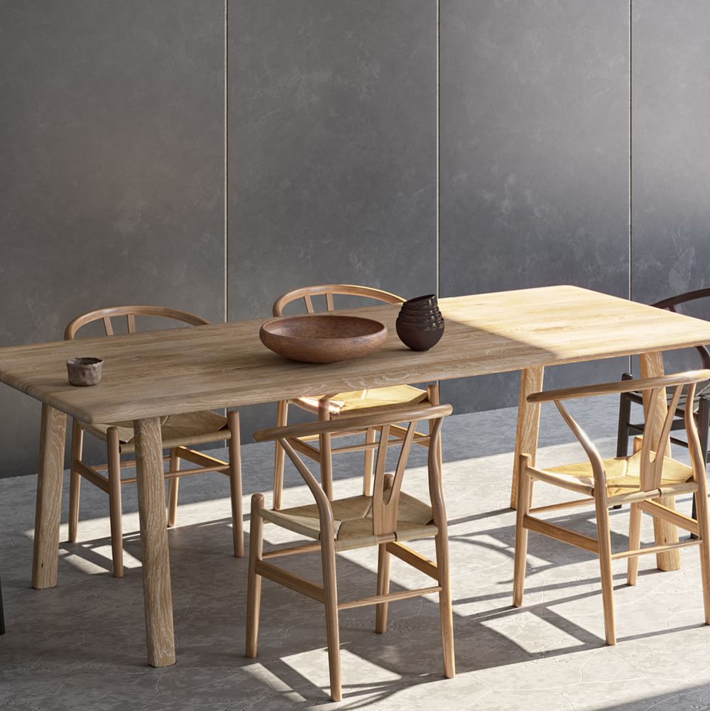 Solid Oak Rectangle Dining Table (88") | West Elm