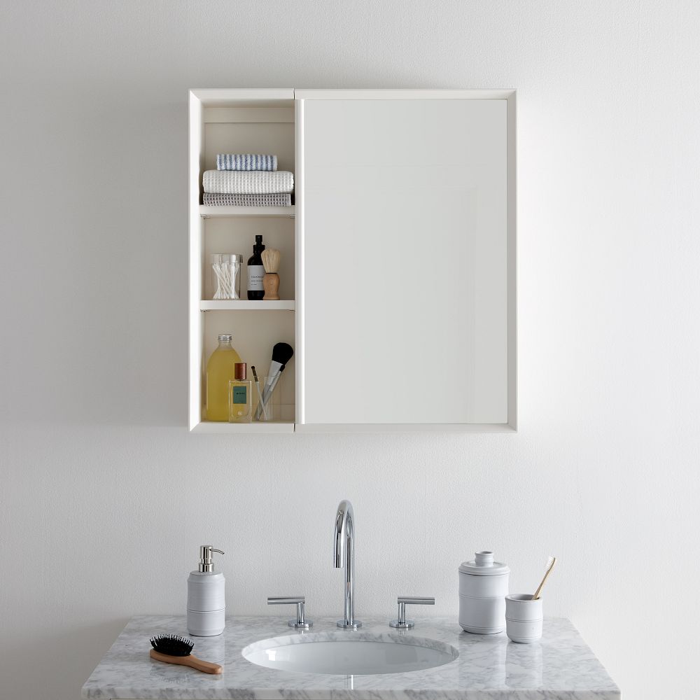 MidCentury Medicine w/ Shelves White Lacquer West Elm