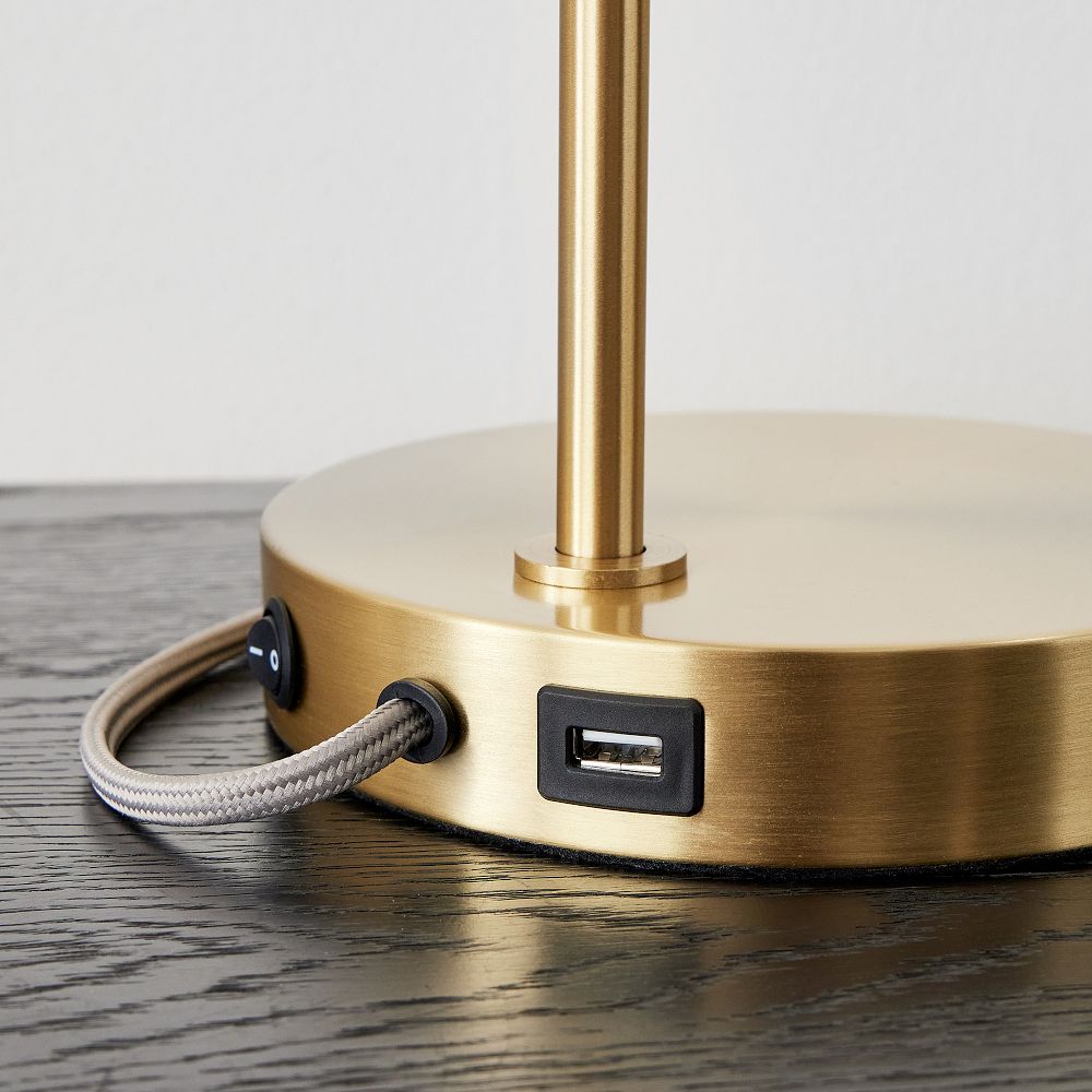 Staggered Glass USB Table Lamp (20") Milk West Elm