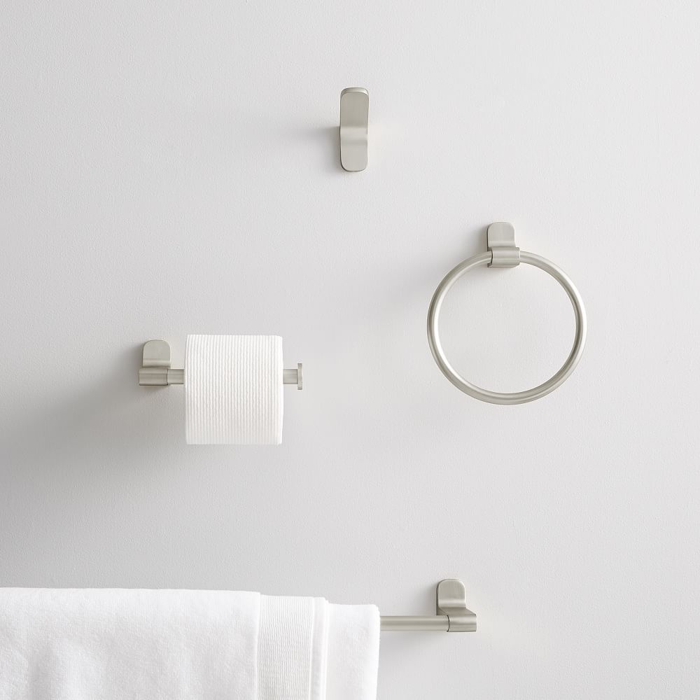 MidCentury Contour Bathroom Hardware Brushed Nickel West Elm