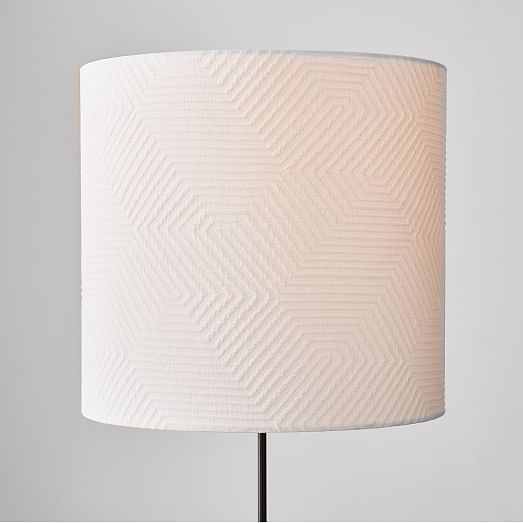 floor lamp with white drum shade