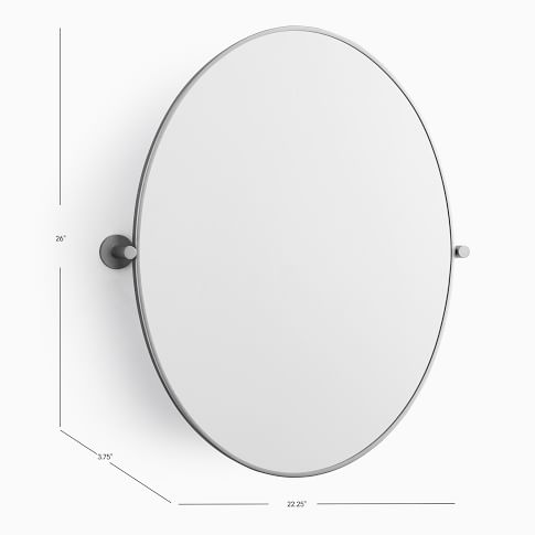 Metal Frame Pivot Oval Wall Mirror - 26