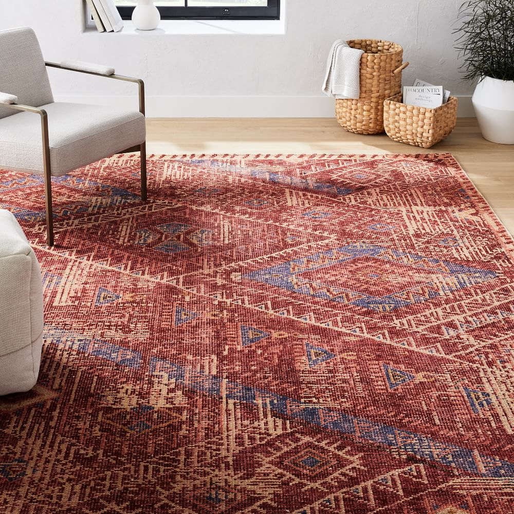 Hand-Knotted Triangle Motif Rug | West Elm