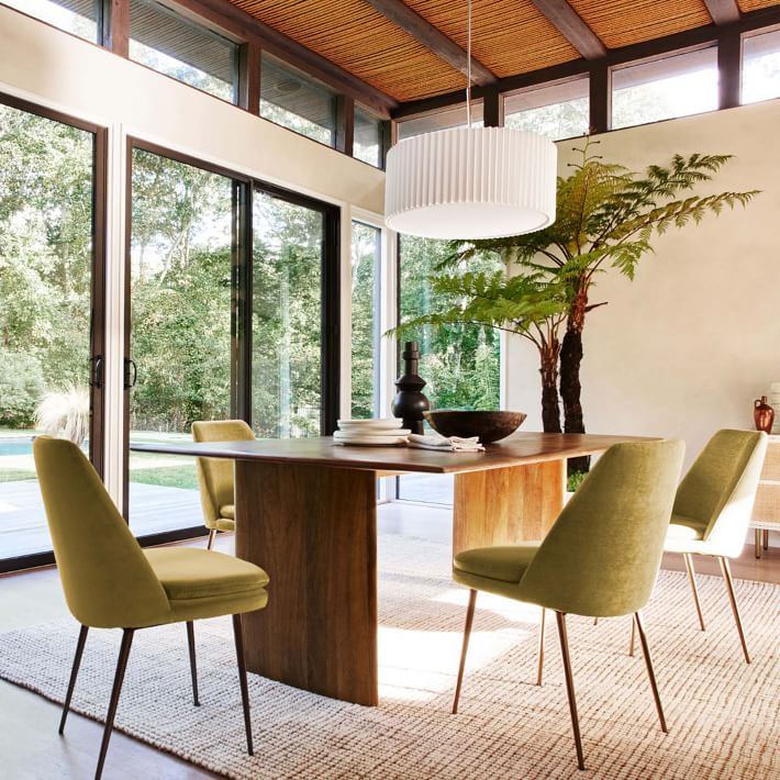 Short Drum Pendant Light - Natural Linen