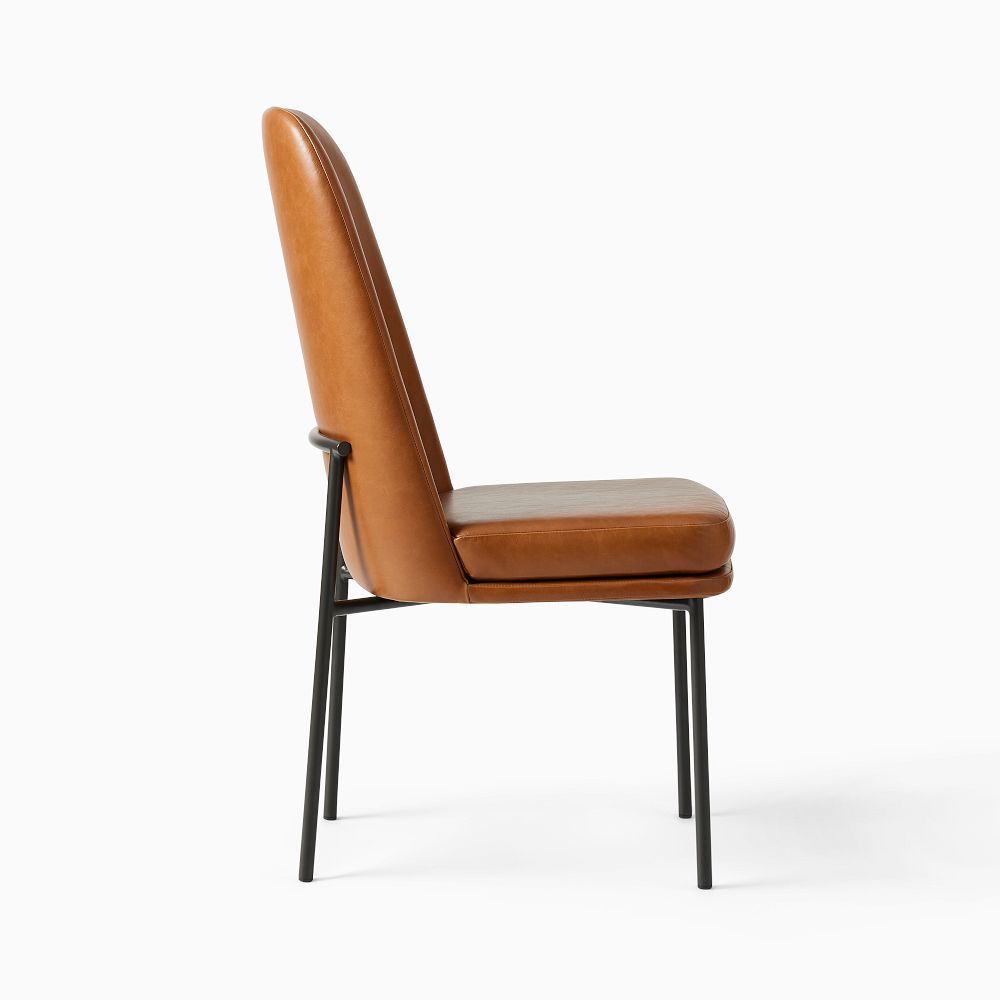 Jack Metal Frame High Back Dining Chair - Leather | West Elm