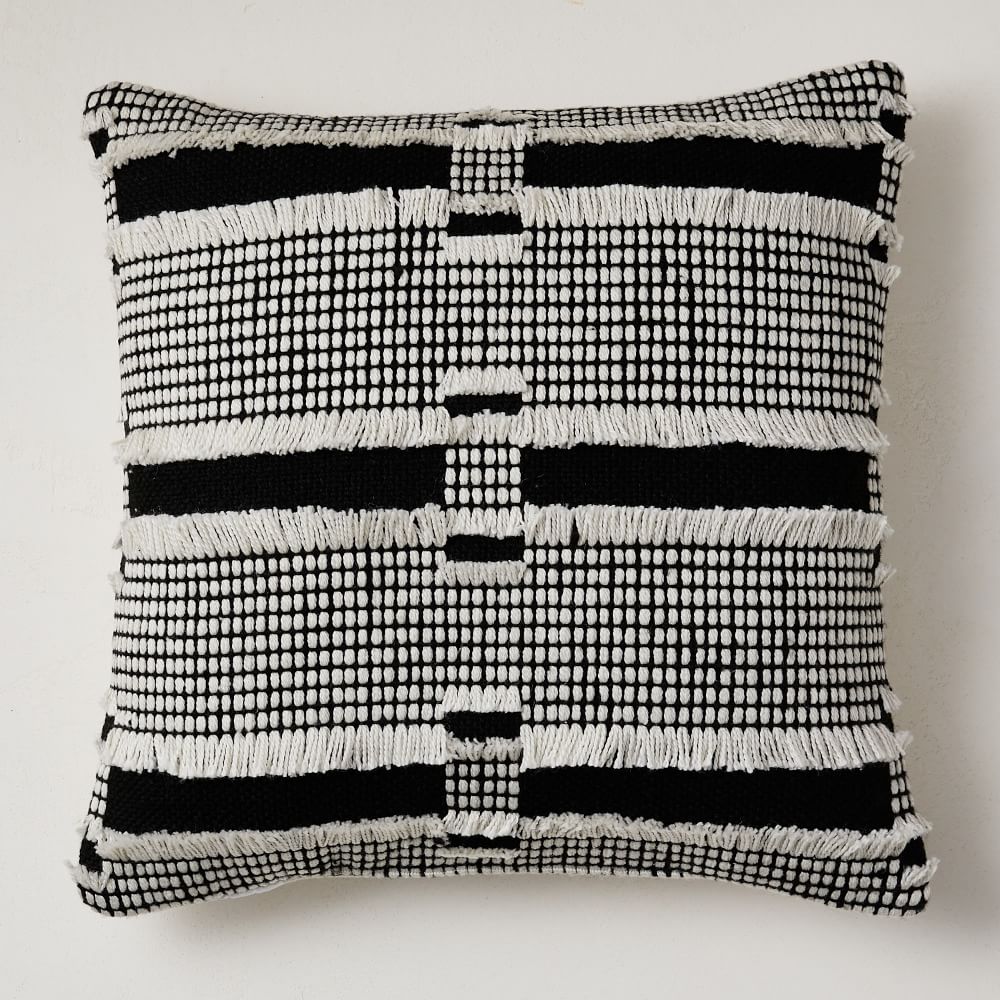 Fringe Stripe Indoor/Outdoor Pillow West Elm