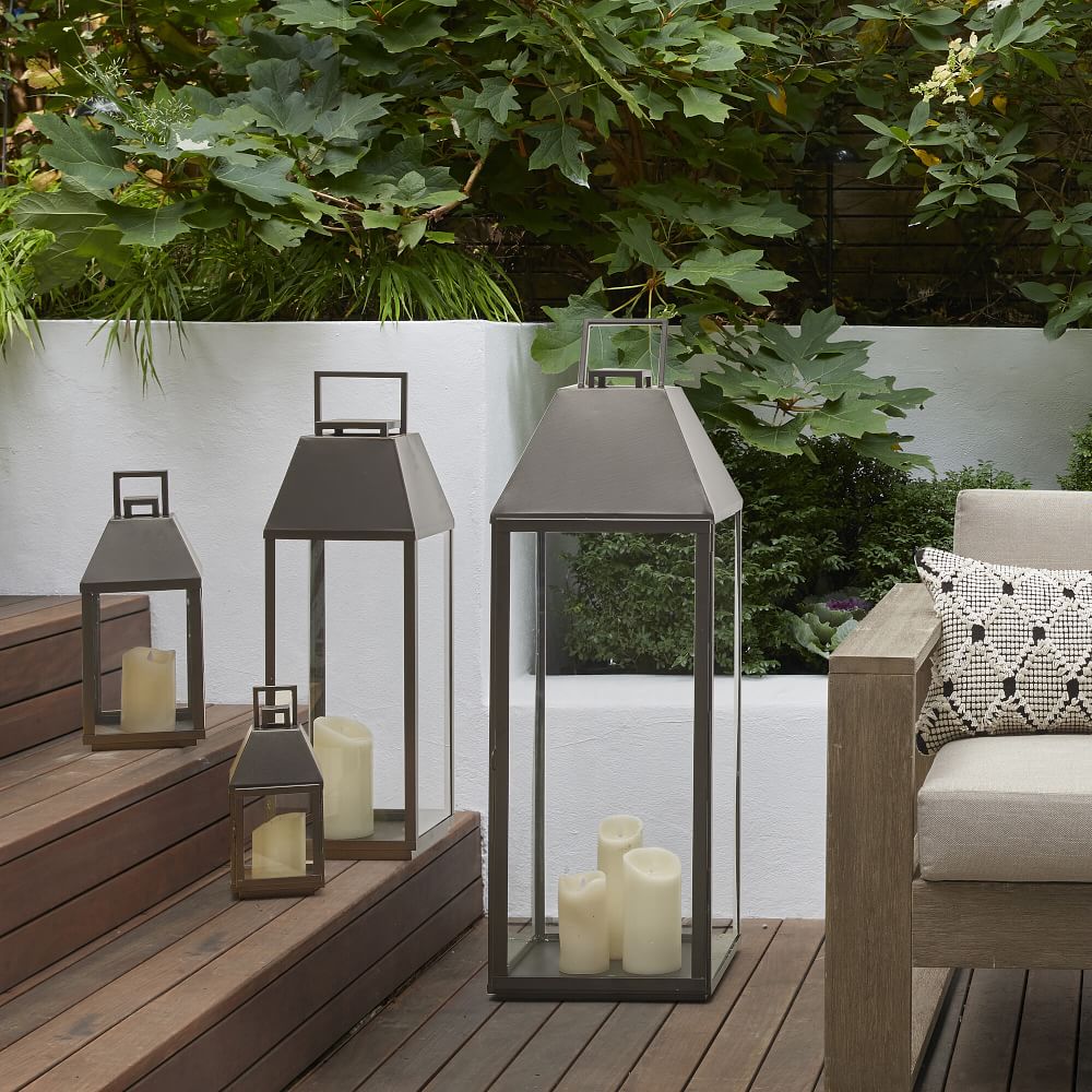 Indoor/Outdoor Flickering Flameless Pillar Candles West Elm