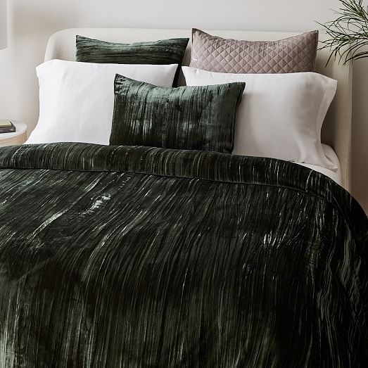 crinkle velvet duvet cover king