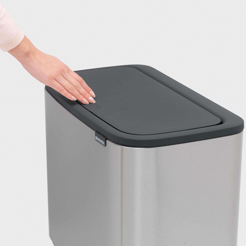 Brabantia Bo Touch Top Trash Can, 9.5 Gallon, Matte Black West Elm