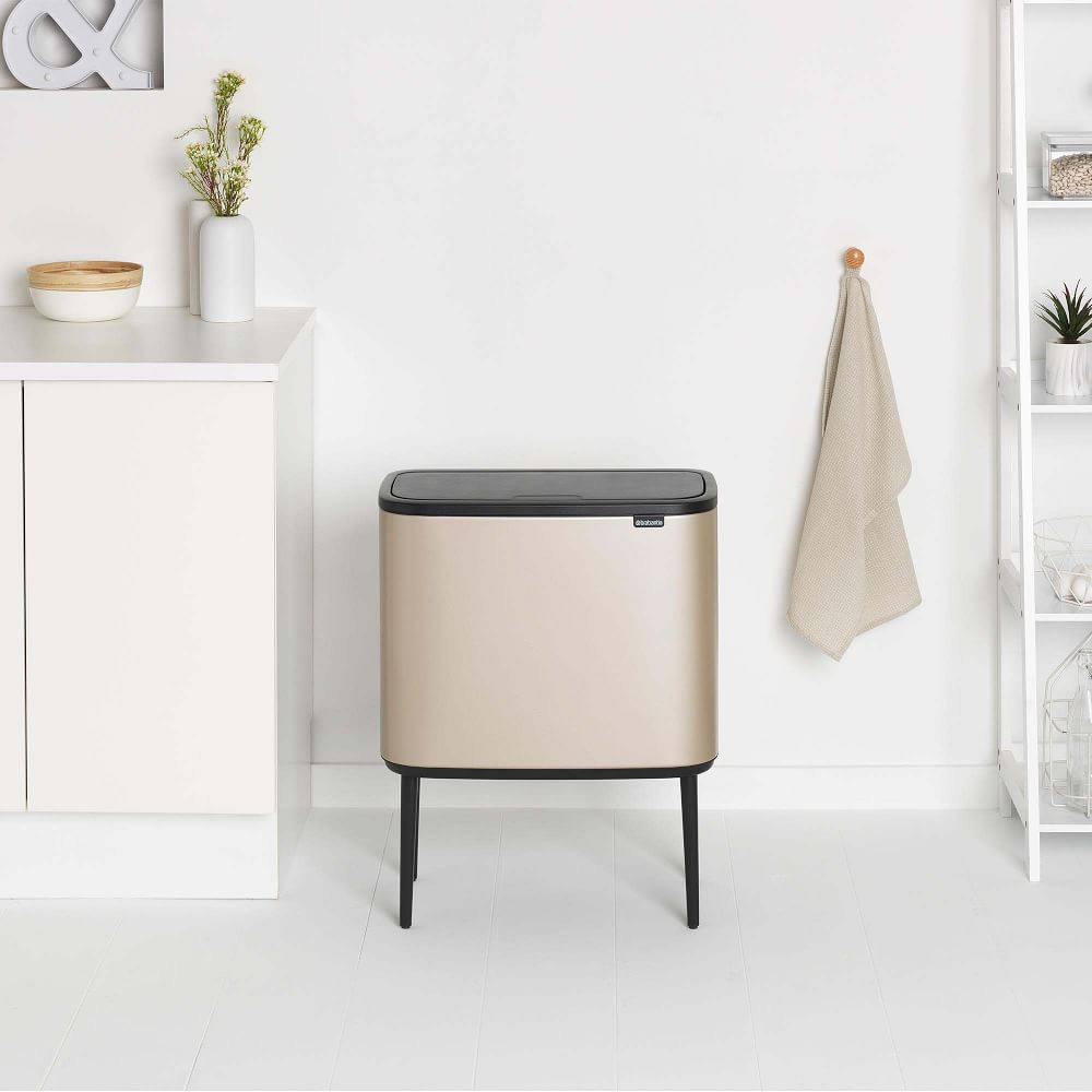 Brabantia Bo Touch Top Trash Can, 9.5 Gallon, Matte Black West Elm