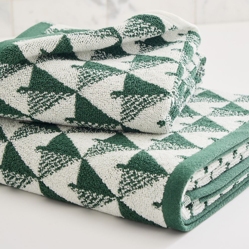 Organic Modern Trees Jacquard Towel Sets West Elm