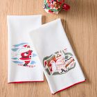 St. Jude Mid-Century Santa Chilling Tea Towels (Set of 2) | West Elm