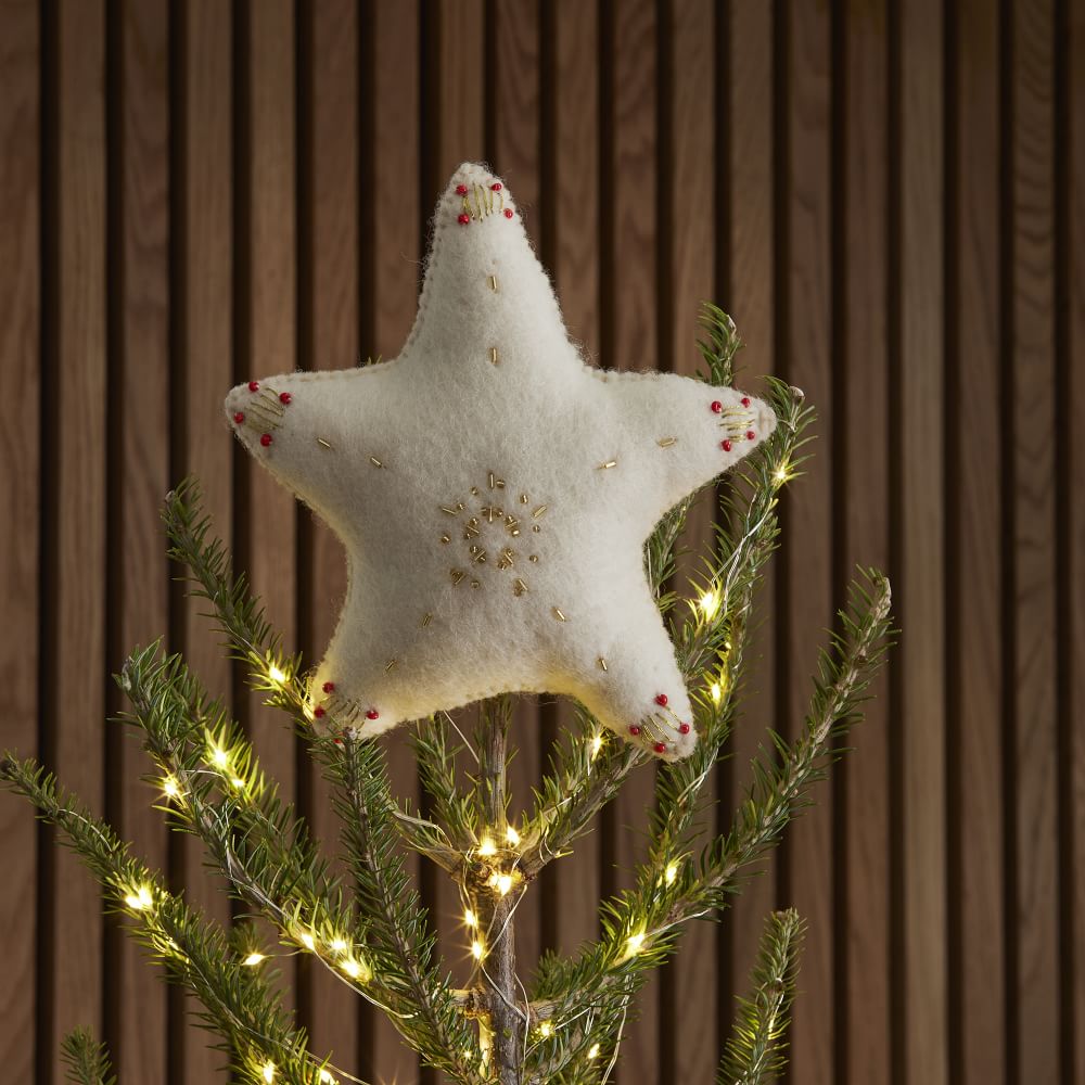 Embroidered & Beaded Felt Tree Topper West Elm