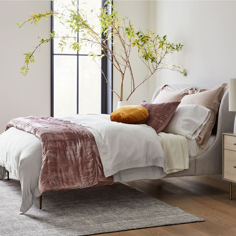 Lush Velvet Tack Stitch Quilt & Shams West Elm