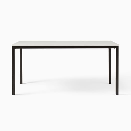 west elm stainless steel dining table