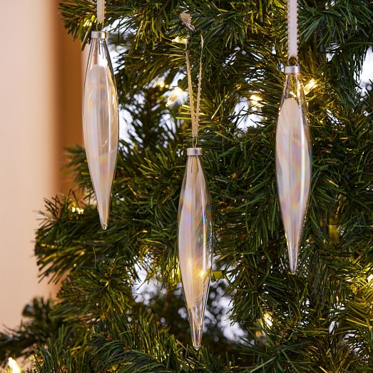 Flocked Tonal Glass Ball Ornaments Warm (Set of 3) West Elm