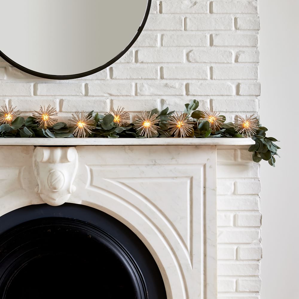 Glitter Starburst LED Garland West Elm