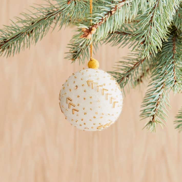 Beaded Felt Ball Ornament | West Elm