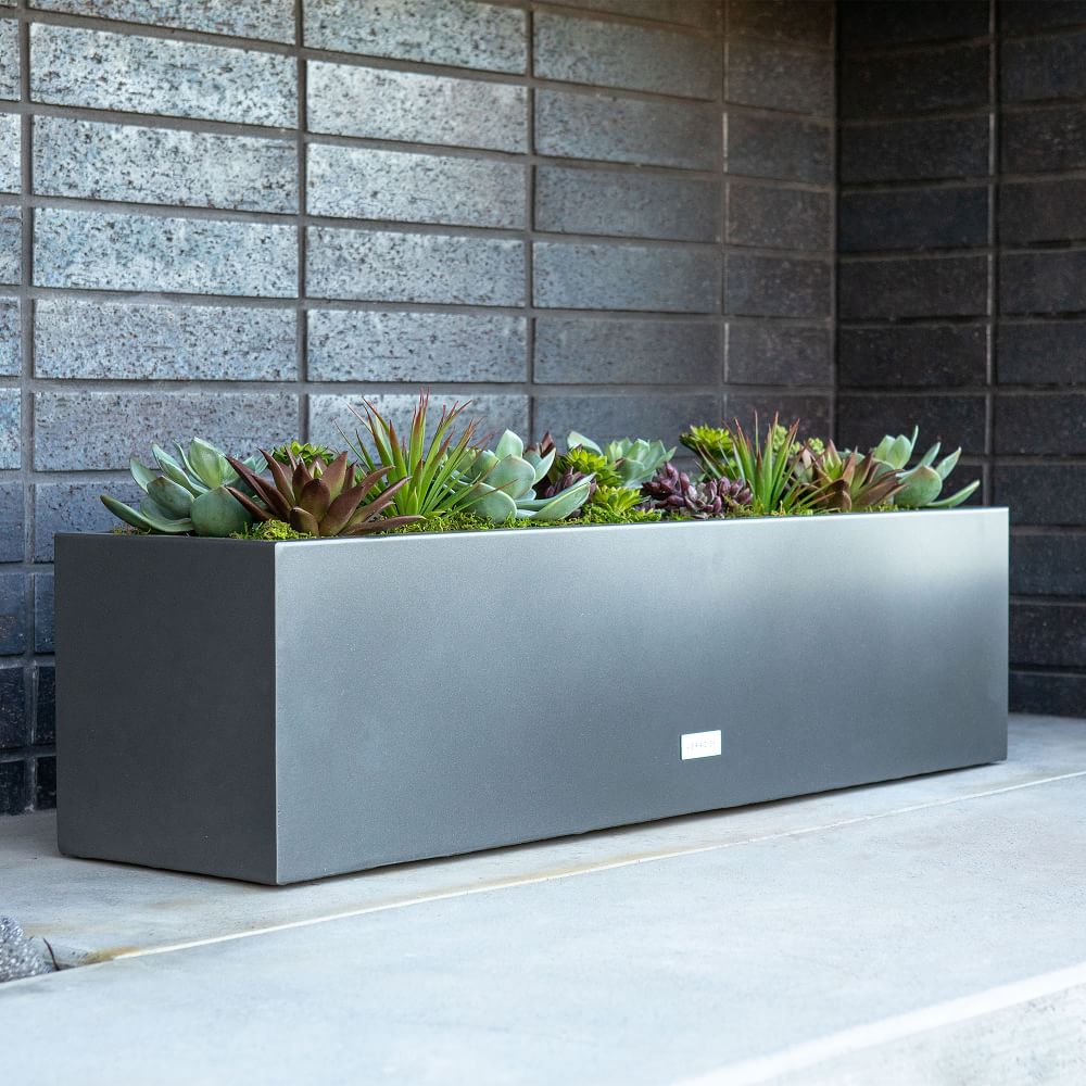 Veradek Metallic Series Window Box Planter | West Elm