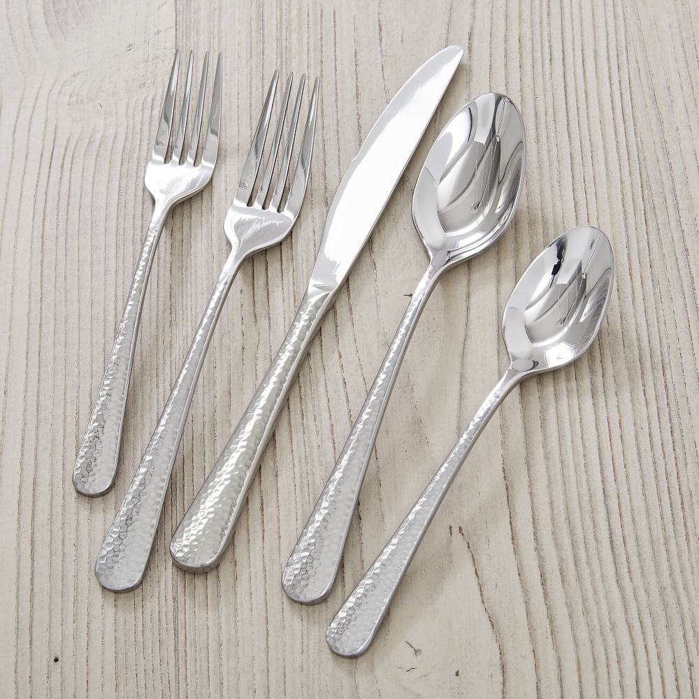 Keene Hammer-handle Mirrored Flatware Sets | West Elm