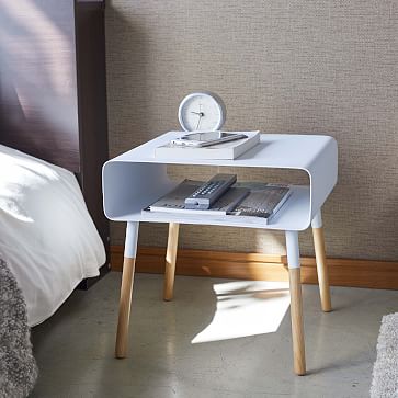 yamazaki plain side table with storage shelf