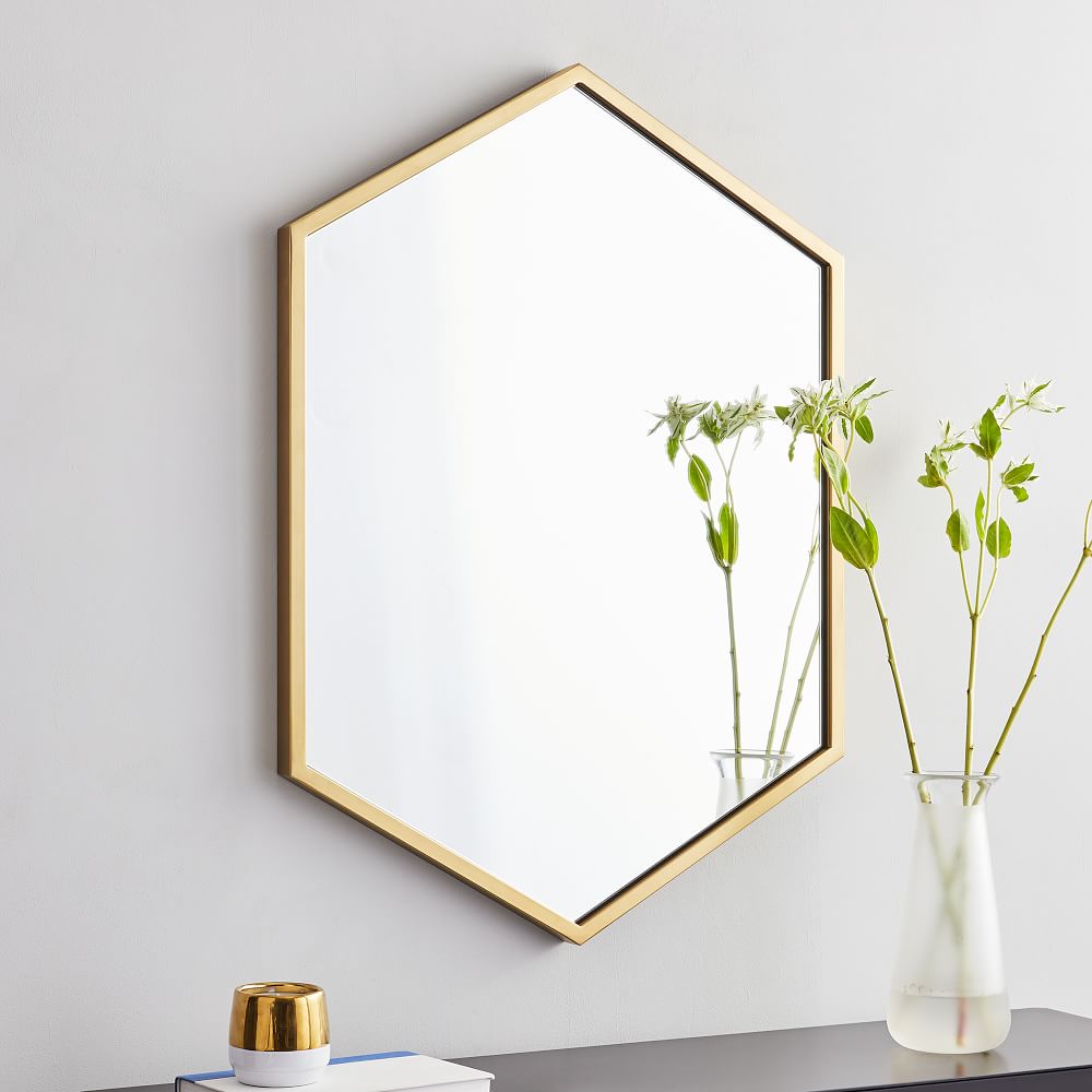 Metal Frame Hexagon Mirror 24"W x 34"H West Elm