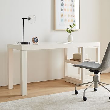 desk with open storage