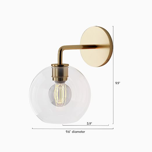 clear glass globe sconce