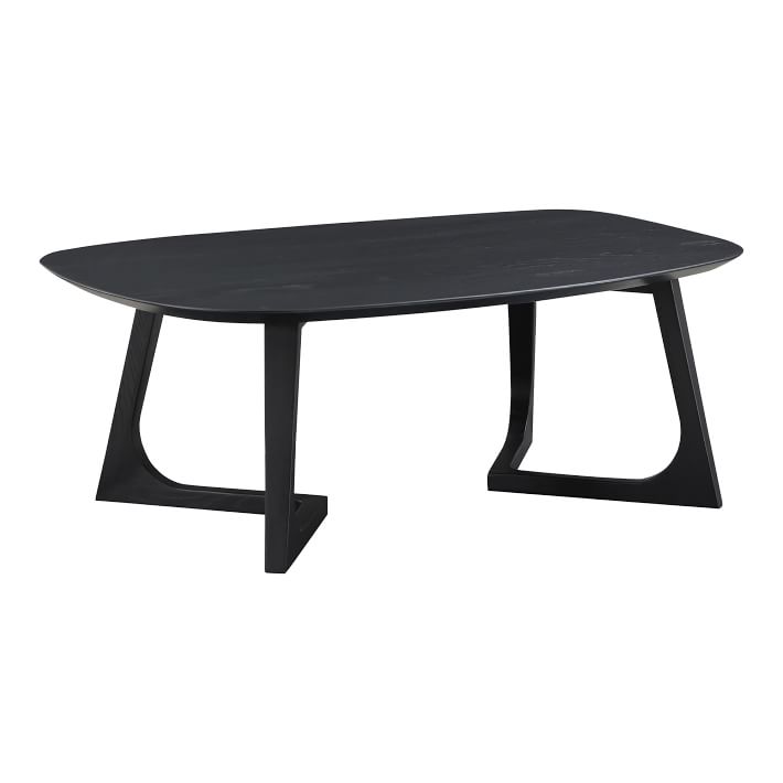 Gaven Oval Black Walnut Mid-Century Modern Coffee Table