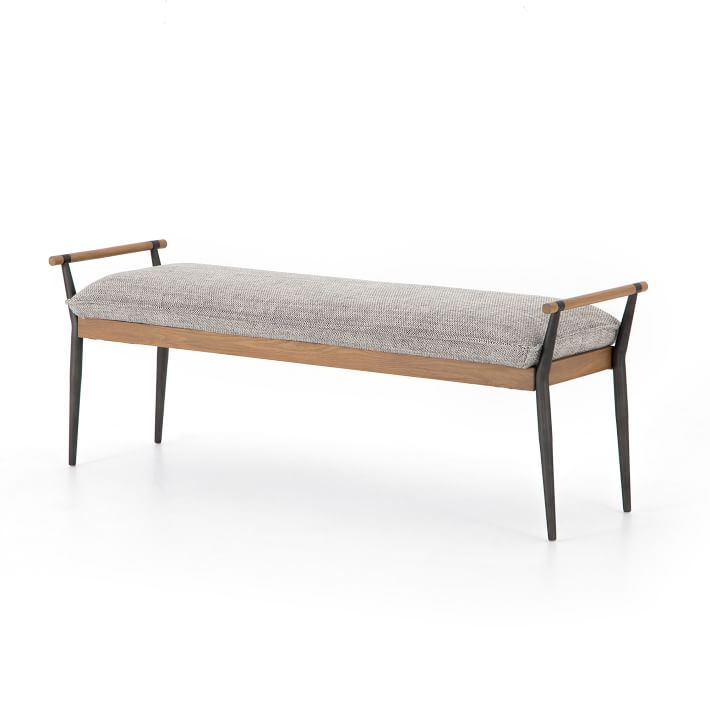 Grayson Transitional Slim-Profile Bench in Thames Raven