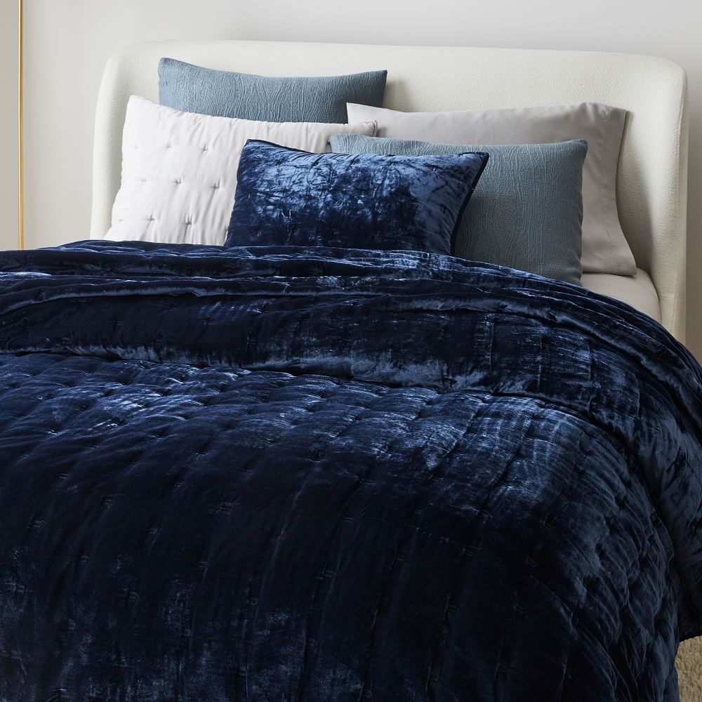 Lush Velvet Tack Stitch Quilt & Shams | West Elm