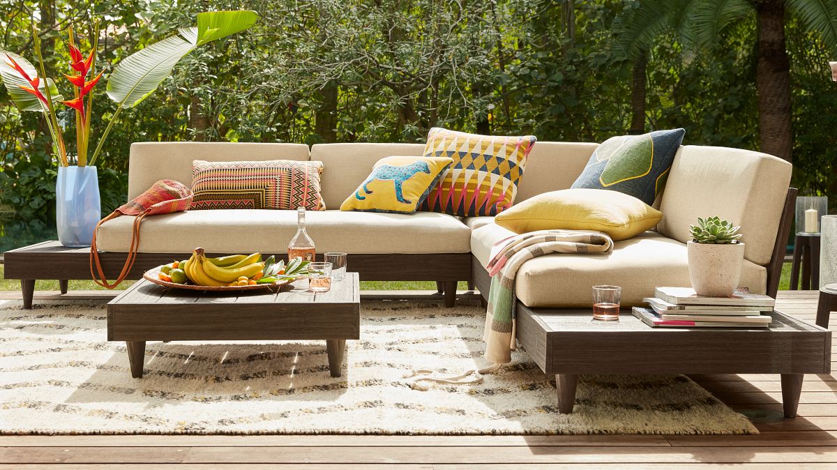 Portside Low Outdoor 3Piece LShaped Sectional (112") West Elm