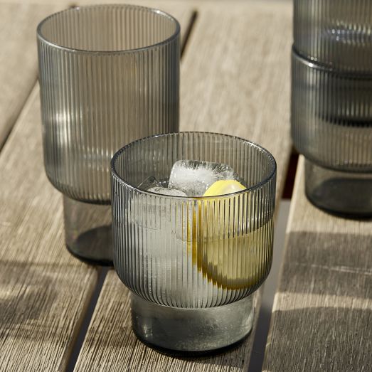 Fluted Acrylic Drinking Glasses