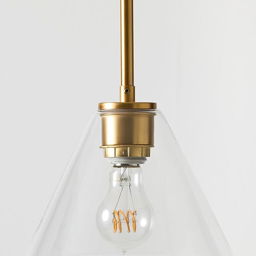 large glass cone pendant light