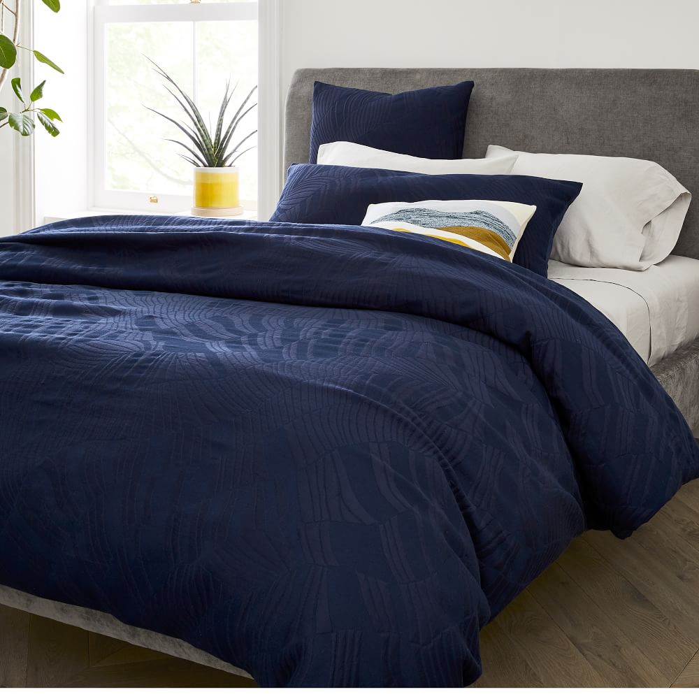 Silky TENCEL™ & Cotton Matelasse Rippled Duvet Cover & Shams West Elm