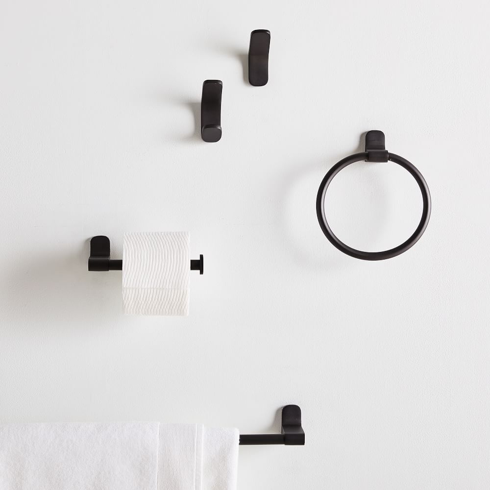 MidCentury Contour Bathroom Hardware Dark Bronze West Elm
