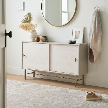 west elm white lacquer console