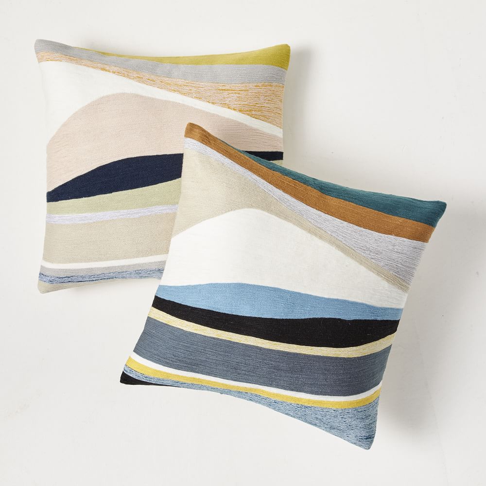 Crewel Rising Tide Pillow Cover West Elm