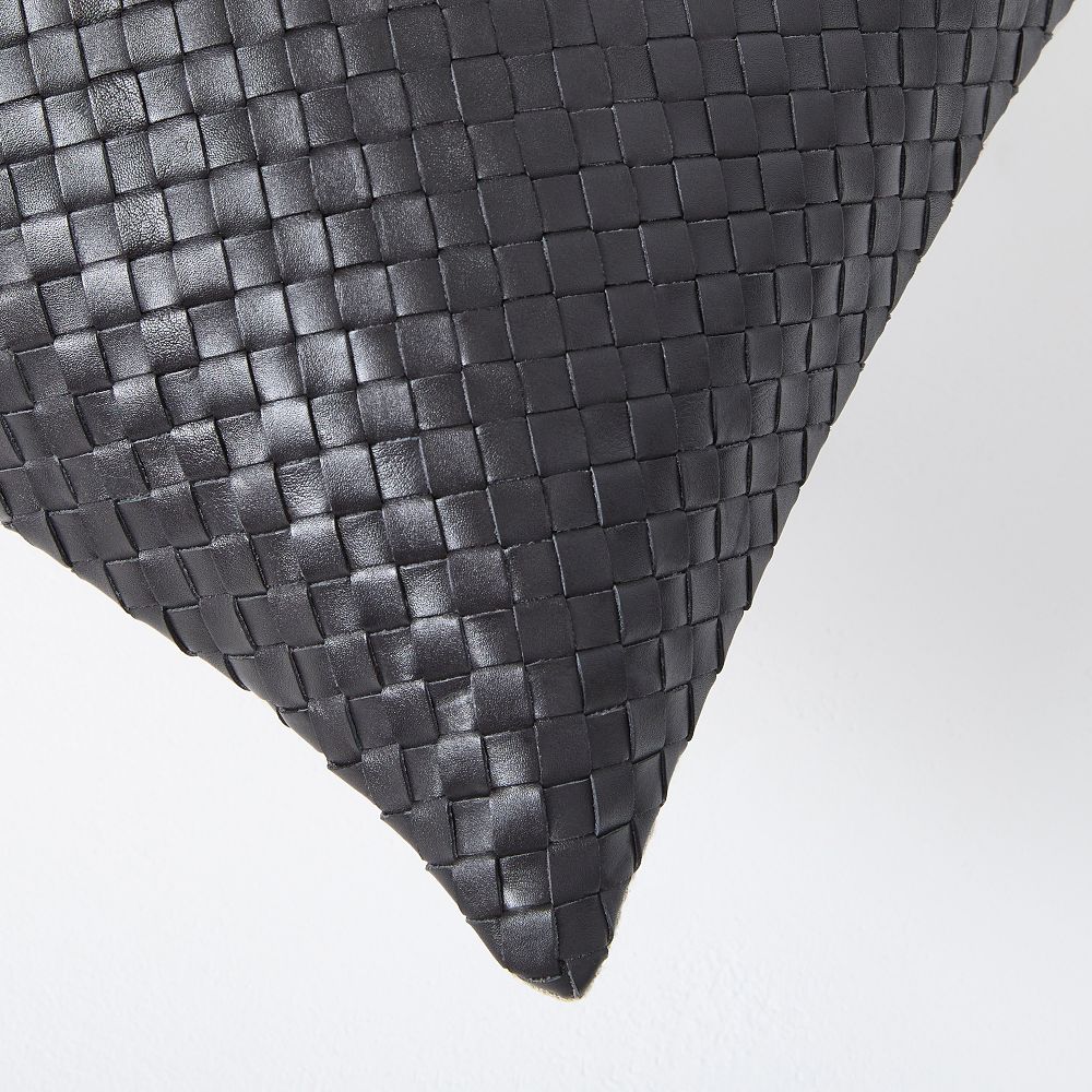 Woven Leather Pillow Cover West Elm