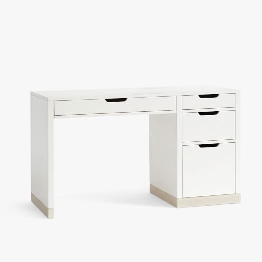 white reversible desk