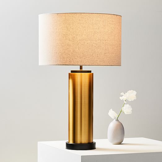 west elm gold lamp