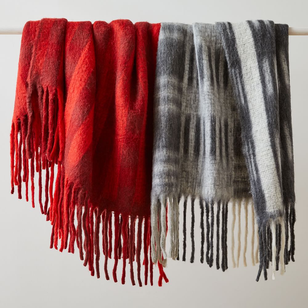 Brushed Plaid Throw West Elm