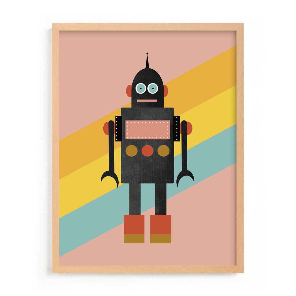 Retro Robot Framed Wall Art by Minted for West Elm Kids West Elm