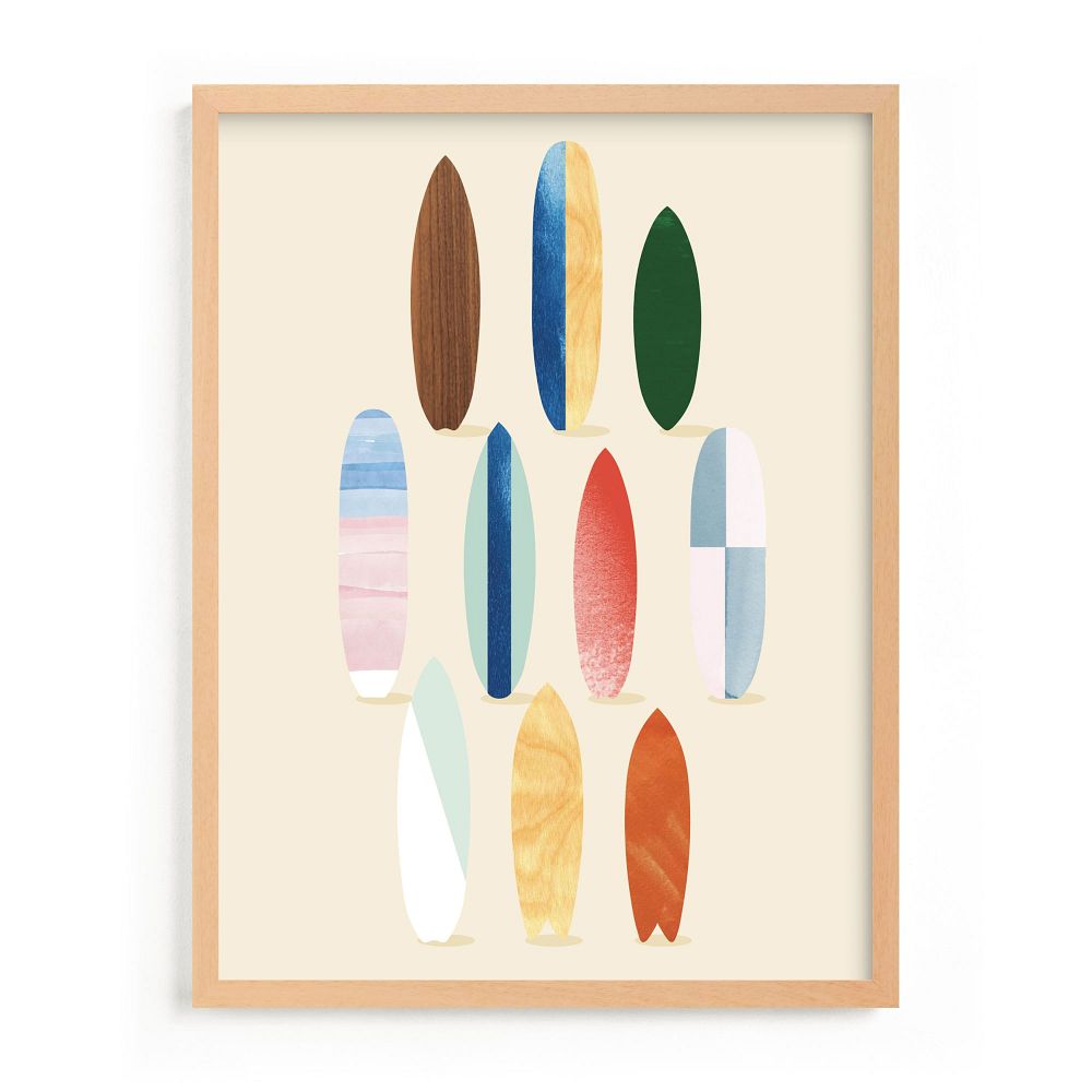 Surfboard Pose Framed Wall Art by Minted for West Elm Kids West Elm
